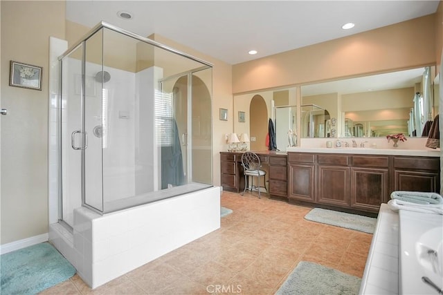 31973 Wildwood Ct, Temecula, CA 92592 - bathroom featuring a stall shower and vanity