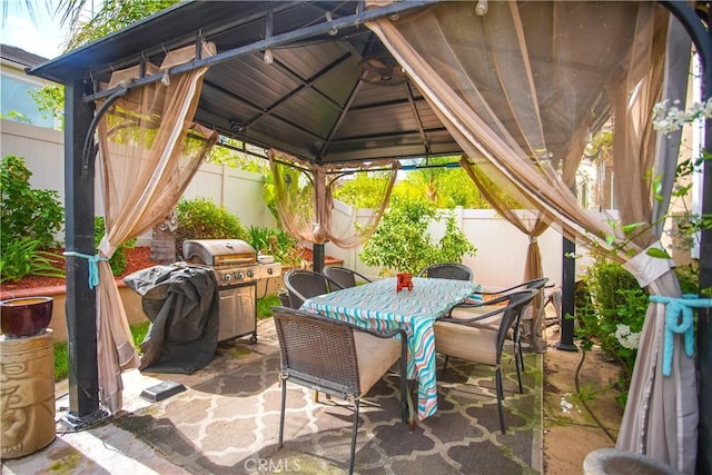 31973 Wildwood Ct, Temecula, CA 92592 - fenced backyard with a gazebo, a patio area, grilling area, and outdoor dining area