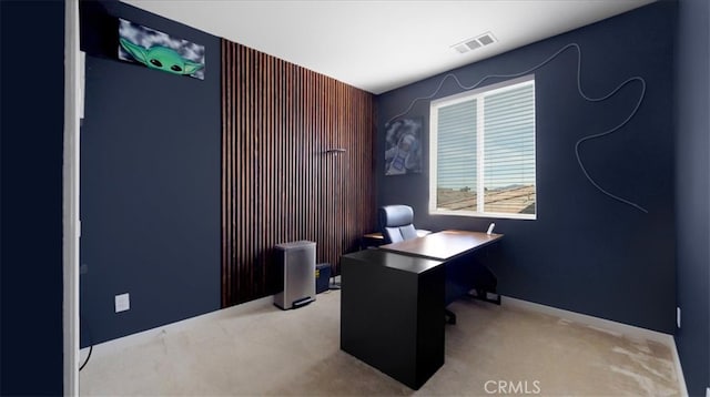 office area featuring carpet floors