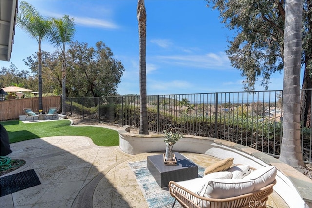 11 Spring View Way, Rancho Santa Margarita, CA 92688 - fenced backyard featuring a patio and outdoor lounge area