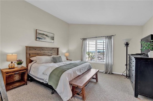 11 Spring View Way, Rancho Santa Margarita, CA 92688 - bedroom featuring light colored carpet, vaulted ceiling, and baseboards