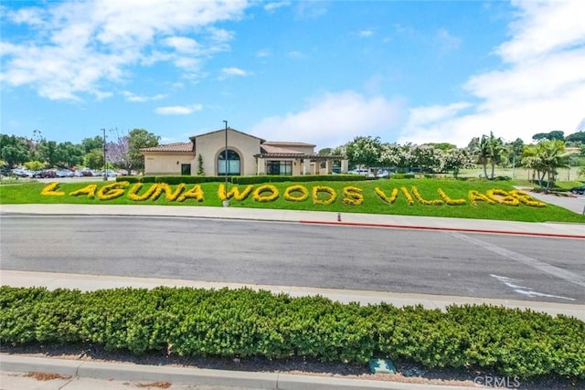 view of community sign