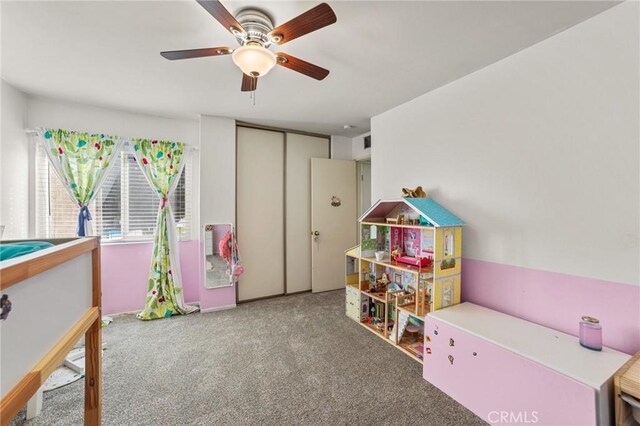 9341 E Shadowood Dr Unit E, Montclair, CA 91763 - rec room featuring ceiling fan and carpet floors