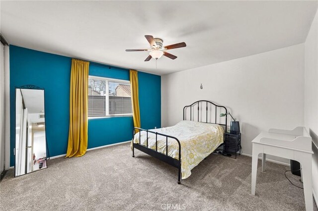 9341 E Shadowood Dr Unit E, Montclair, CA 91763 - bedroom with carpet floors, ceiling fan, and baseboards