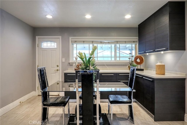 2634 Blandford Dr, Rowland Heights, CA 91748 - dining room featuring recessed lighting, light wood-type flooring, and baseboards