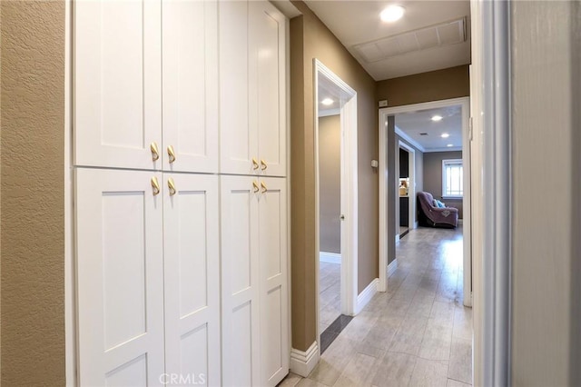 2634 Blandford Dr, Rowland Heights, CA 91748 - corridor with light wood finished floors, recessed lighting, and baseboards