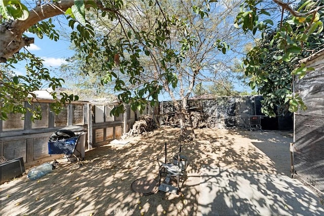 view of yard featuring a patio area and a fenced backyard