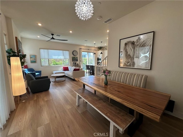 31937 Via Encima, San Juan Capistrano, CA 92675 - dining area with wood finished floors, recessed lighting, and ceiling fan