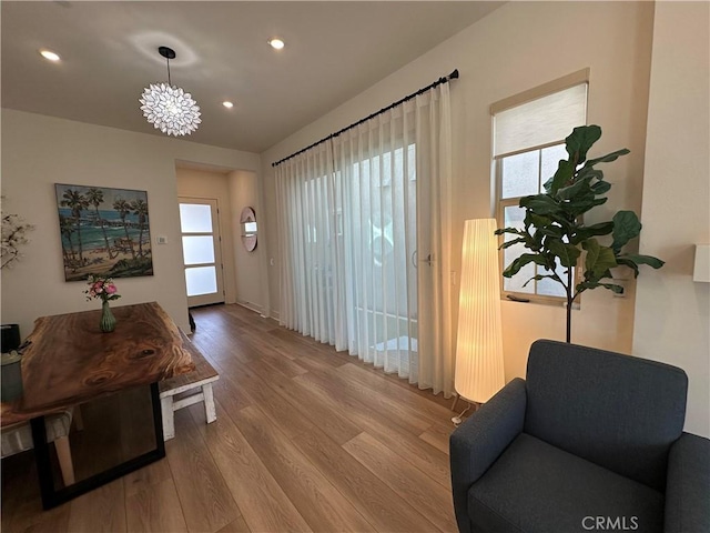 31937 Via Encima, San Juan Capistrano, CA 92675 - doorway featuring wood finished floors, recessed lighting, and a chandelier