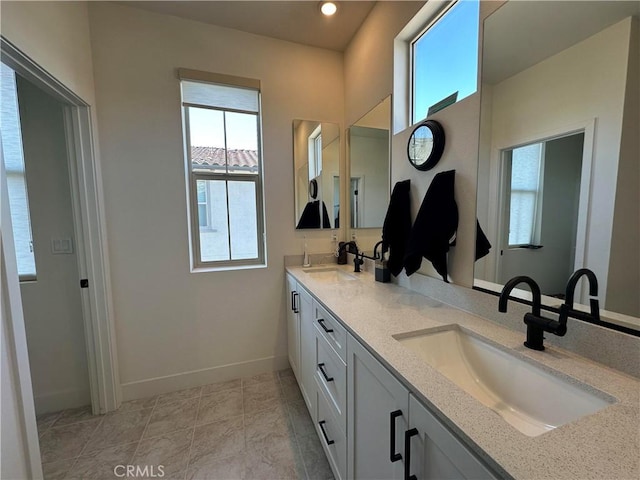 31937 Via Encima, San Juan Capistrano, CA 92675 - bathroom with double vanity, baseboards, and recessed lighting