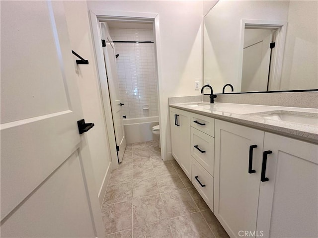31937 Via Encima, San Juan Capistrano, CA 92675 - full bathroom with double vanity, toilet, and washtub / shower combination