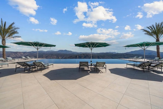 24949 Thunder Mountain Rd, Ramona, CA 92065 - view of swimming pool with a patio area and a mountain view