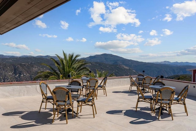 24949 Thunder Mountain Rd, Ramona, CA 92065 - view of patio / terrace with outdoor dining space and a mountain view