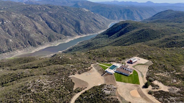 24949 Thunder Mountain Rd, Ramona, CA 92065 - drone / aerial view featuring a water and mountain view