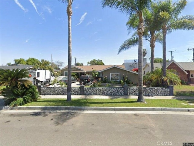 view of front of home with a residential view