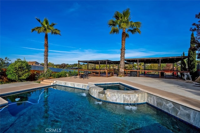 2913 Harris Dr, Vista, CA 92084 - view of pool with a pool with connected hot tub and a patio area
