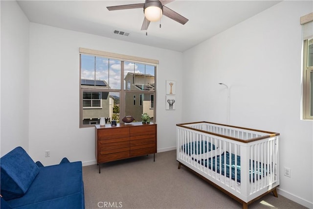 15 Vasto St, Rancho Mission Viejo, CA 92694 - carpeted bedroom with a ceiling fan, visible vents, and baseboards