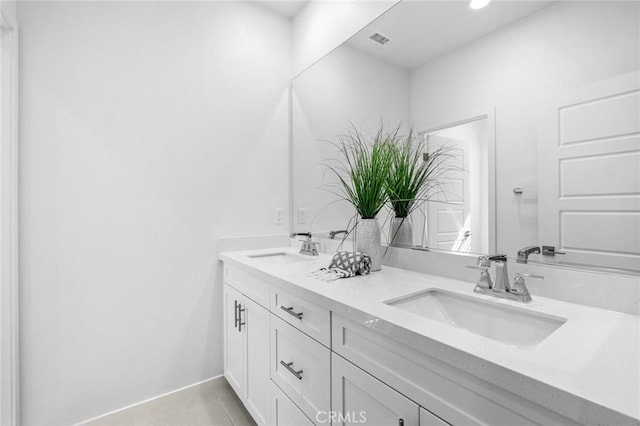 148 Modjeska, Irvine, CA 92618 - full bath featuring double vanity and tile patterned floors