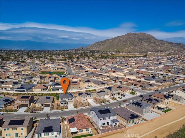 19568 Sunkissed Ridge Dr, Riverside, CA 92507 - aerial view of property's location featuring a mountain backdrop and nearby suburban area