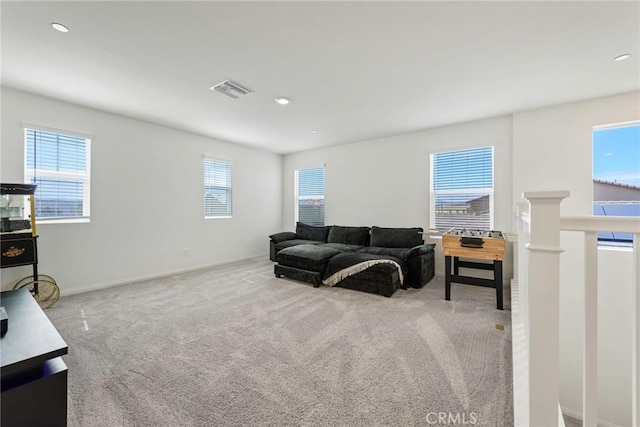 19568 Sunkissed Ridge Dr, Riverside, CA 92507 - living area with carpet floors, baseboards, and recessed lighting