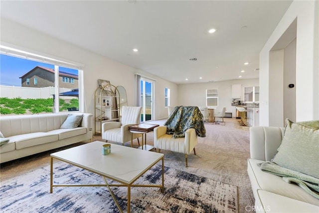 19568 Sunkissed Ridge Dr, Riverside, CA 92507 - living area featuring recessed lighting and light colored carpet