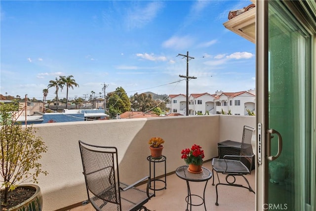 balcony with a residential view