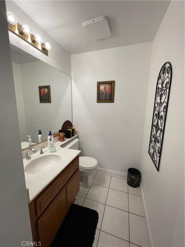 18269 Sanmian Ct, Fountain Valley, CA 92708 - bathroom with vanity, toilet, tile patterned flooring, and baseboards