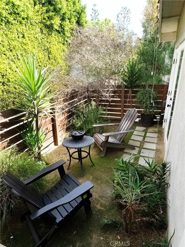 balcony with a patio area