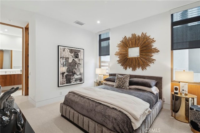 2914 Ocean Blvd, Corona Del Mar, CA 92625 - bedroom with recessed lighting, visible vents, and carpet