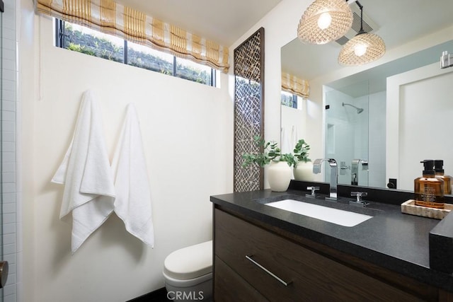 604 Begonia Ave, Corona Del Mar, CA 92625 - bathroom featuring vanity, toilet, and a shower