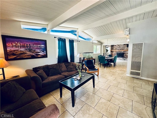 1307 N Allyn Ave, Ontario, CA 91764 - living room with a heating unit and a fireplace