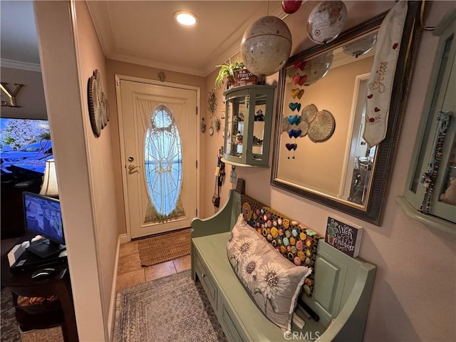 433 Oakmont Dr, Barstow, CA 92311 - entrance foyer featuring tile patterned flooring and ornamental molding