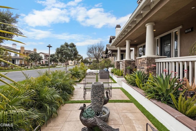 view of patio featuring a residential view