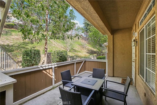 view of patio with outdoor dining area