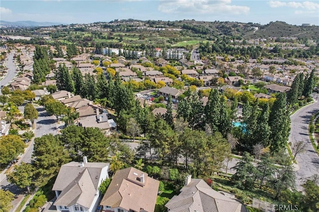 aerial view with a residential view