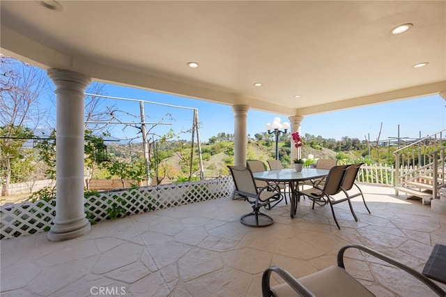 view of patio with outdoor dining space