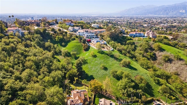 aerial view with a residential view and a mountain view