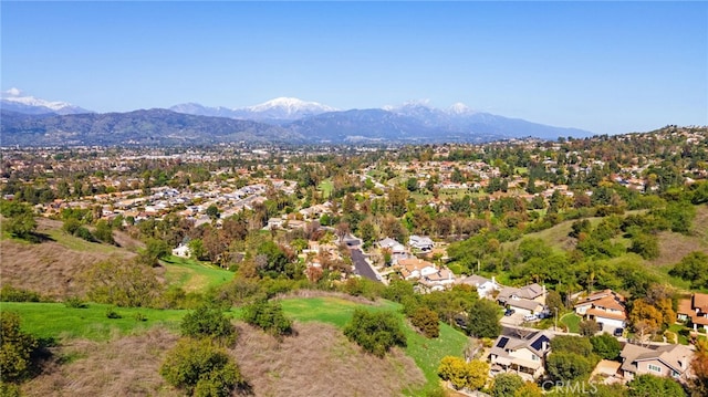 bird's eye view with a mountain view and a residential view