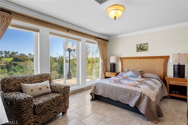 bedroom featuring ornamental molding
