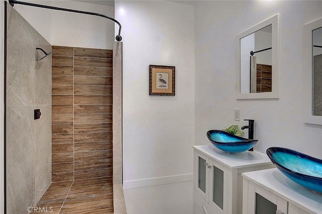 21655 Temescal Canyon Rd, Corona, CA 92883 - full bath featuring a sink and a tile shower