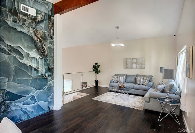 21655 Temescal Canyon Rd, Corona, CA 92883 - living room with visible vents, plenty of natural light, baseboards, and hardwood / wood-style flooring