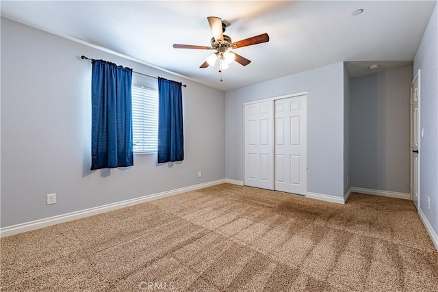 1143 Webster St, Redlands, CA 92374 - unfurnished bedroom featuring carpet flooring, a ceiling fan, baseboards, and a closet