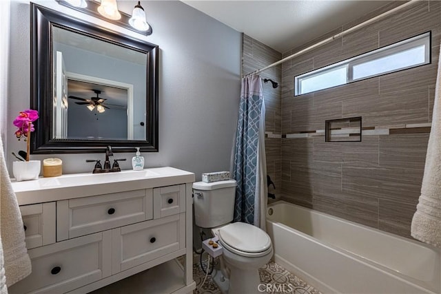 1143 Webster St, Redlands, CA 92374 - full bathroom featuring vanity, tile patterned flooring, shower / bath combo, and toilet