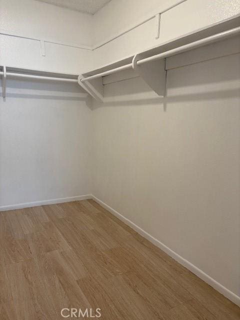 spacious closet with wood finished floors