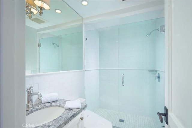 89 S La Senda Dr, Laguna Beach, CA 92651 - full bath with vanity, recessed lighting, toilet, and a shower stall