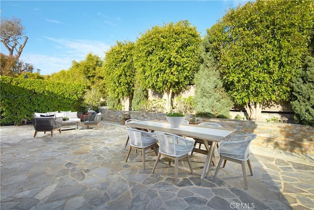 89 S La Senda Dr, Laguna Beach, CA 92651 - view of patio with an outdoor hangout area and outdoor dining space