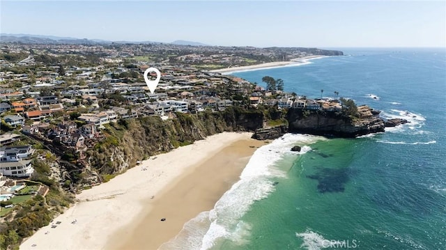 89 S La Senda Dr, Laguna Beach, CA 92651 - birds eye view of property with a residential view, a beach view, and a water view