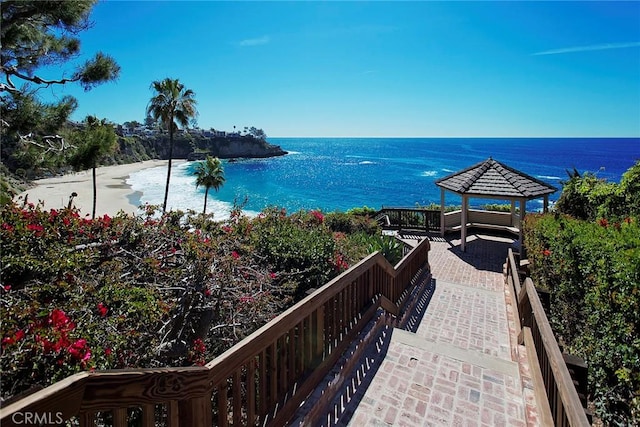 89 S La Senda Dr, Laguna Beach, CA 92651 - view of water feature featuring a gazebo