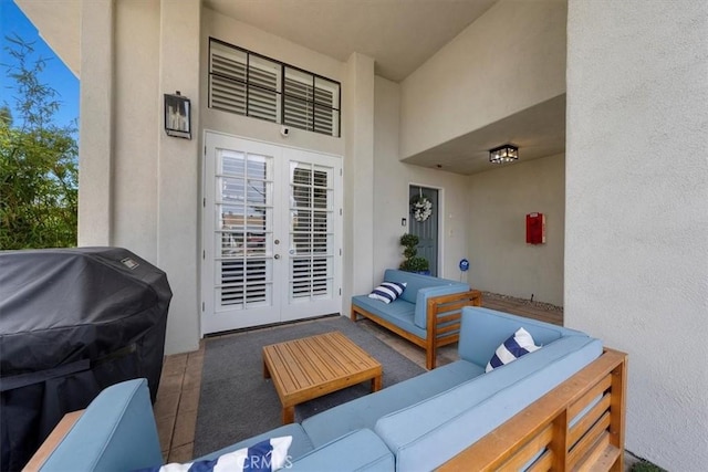 515 N Gertruda Ave Unit 9, Redondo Beach, CA 90277 - view of patio with french doors, an outdoor hangout area, and area for grilling