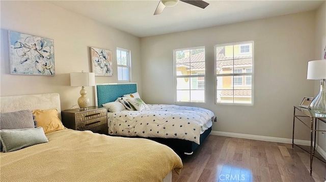 120 Timberwood, Irvine, CA 92620 - bedroom with wood finished floors, baseboards, and a ceiling fan
